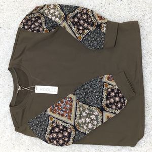 Roolee patchwork quilted-sleeve sweatshirt